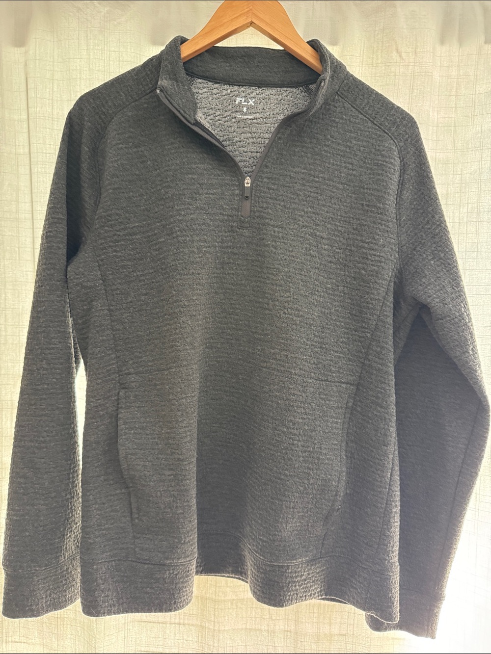 FLX Men's Dark Gray Half-Zip Sweater